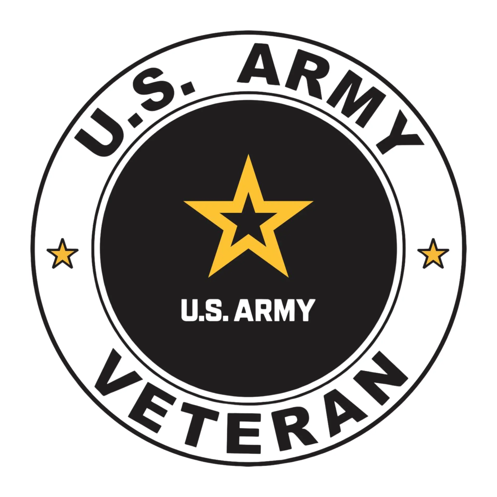 U.S. Army Veteran circular emblem with gold star